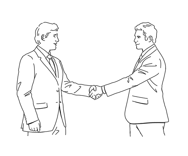 AppleOne hiring advisor and client shaking hands