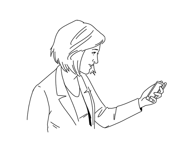 Illustration of a woman checking her phone